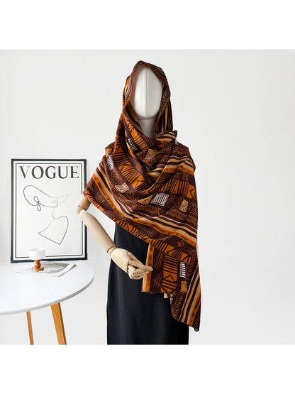 Scarvii - Geometric Print Long Scarf - Timeless &amp; Chic