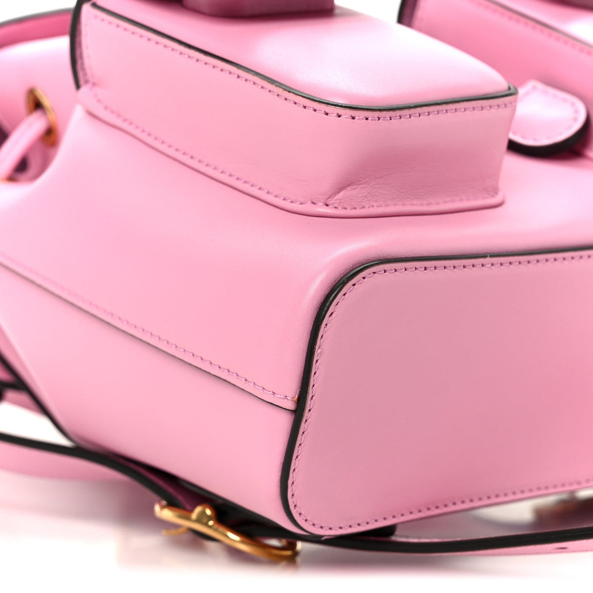Calfskin Bamboo Backpack Glossy Pink
