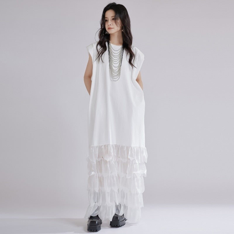 Feather Trim Midi Dress