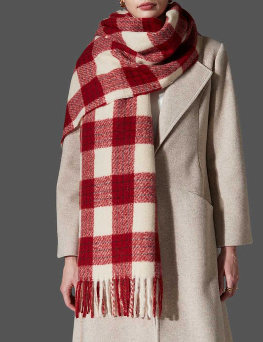 Retro Plaid Tassel Shawl Soft Scarf