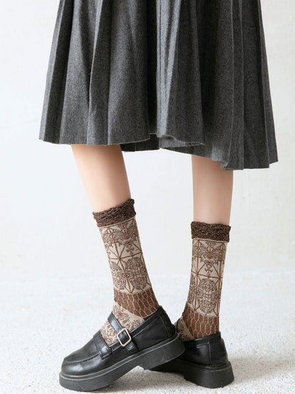 Rufia - Royal Style Crochet Mid-Calf Socks – Retro &amp; Elegant