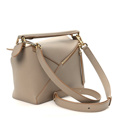 Grained Calfskin Small Puzzle Edge Bag Sand