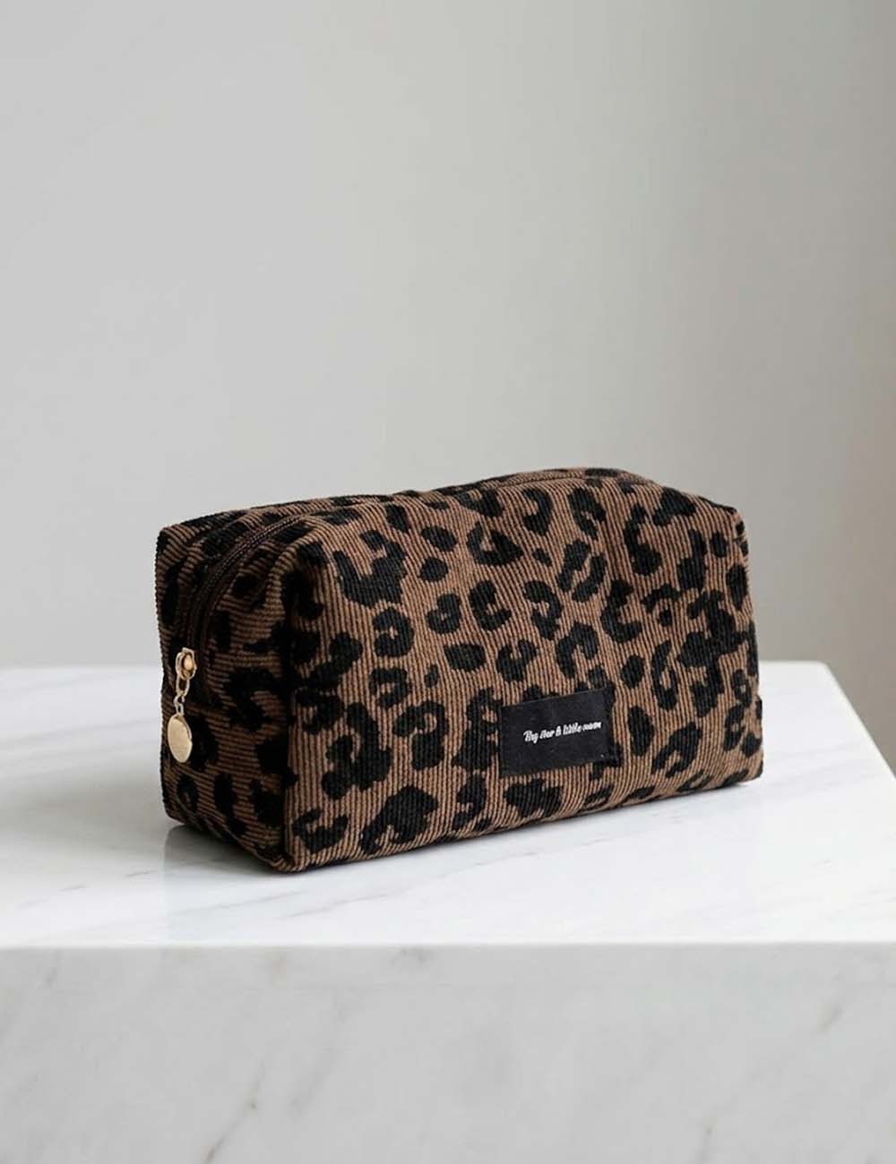Minimalist Leopard Print Travel Portable Cosmetic Bag