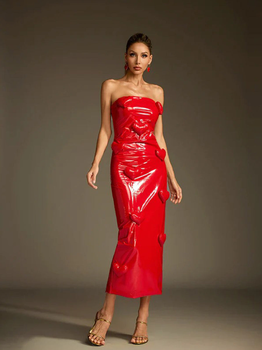 Taron Midi Dress In Red