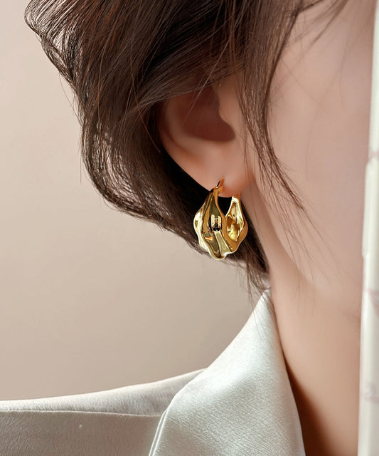 Fashion Gold Copper Overgild Hoop Earrings