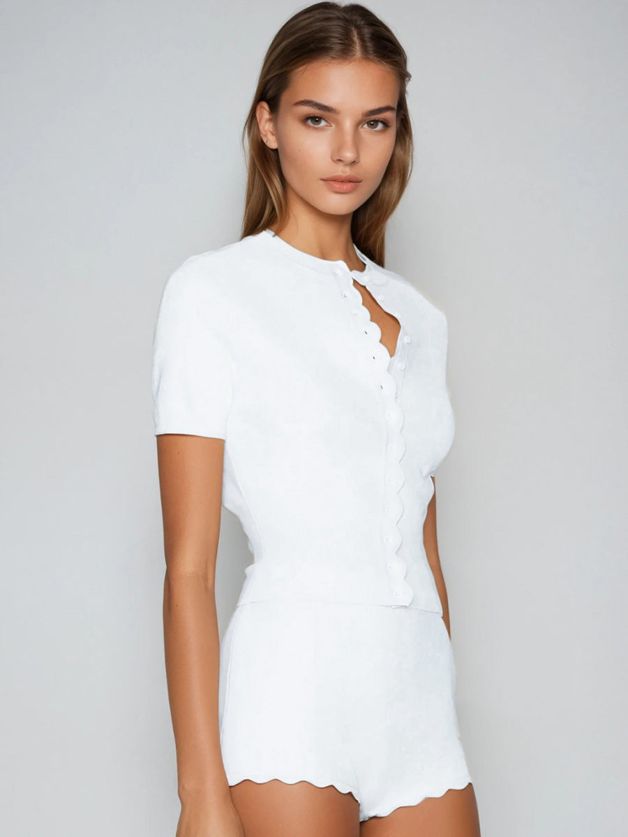 Danika Short Sleeve Knit Pants Set