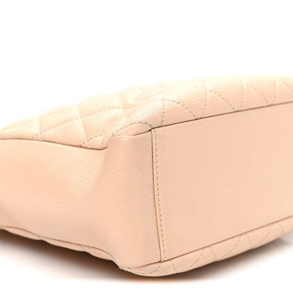 Caviar Quilted Petit Shopping Tote PST Beige Clair