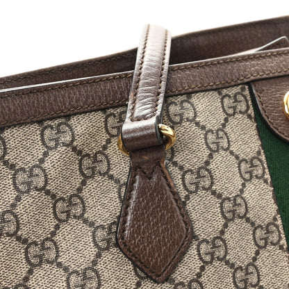 GG Supreme Monogram Medium Ophidia Shopping Tote Brown