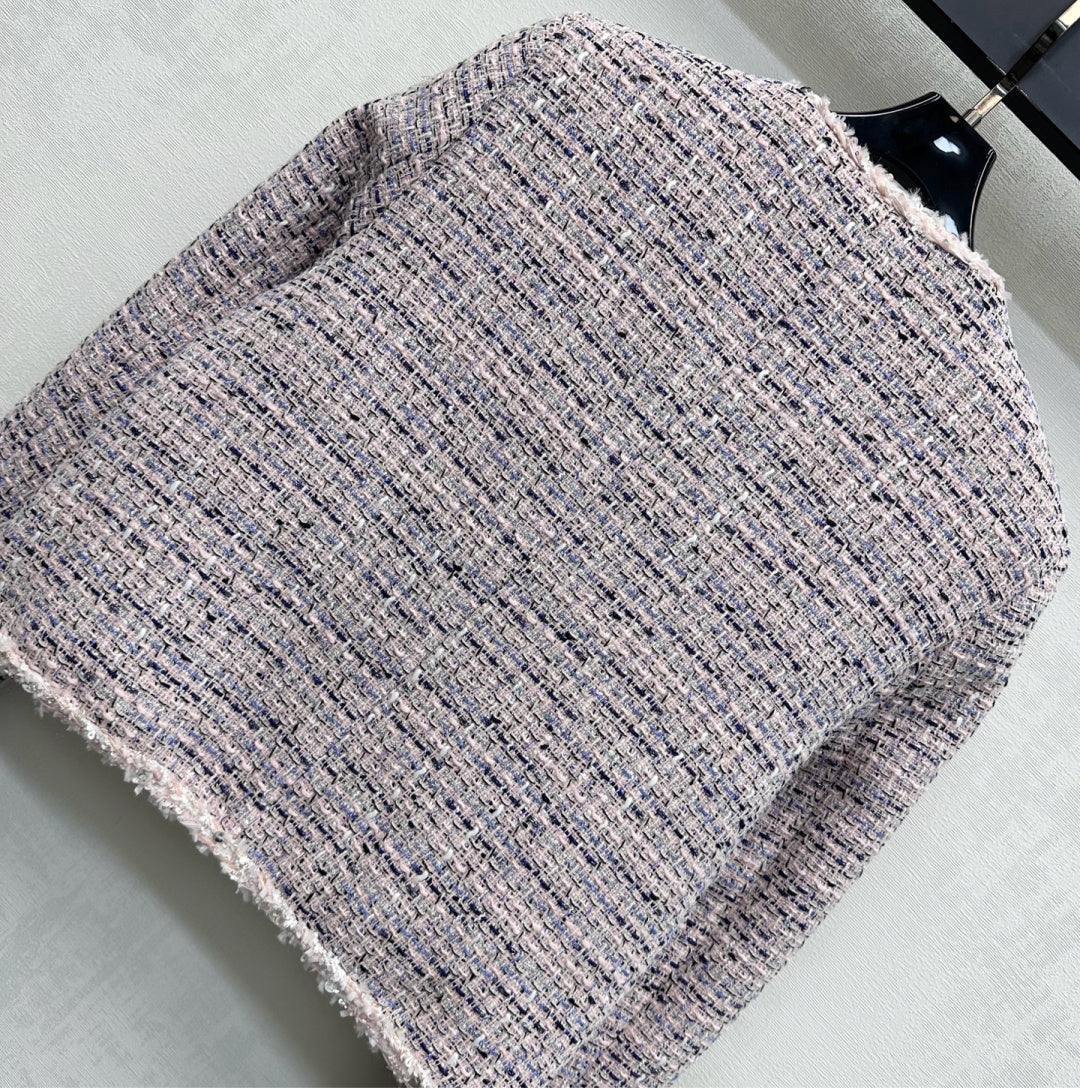 Chanel Classic Jacket Pink Tweed 341921