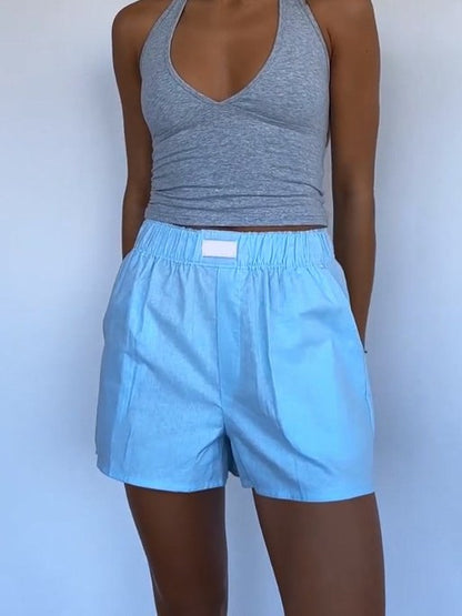 Casual Solid Color Loose Sports Shorts