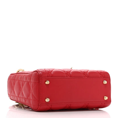 Lambskin Cannage Mini Lady Dior Red
