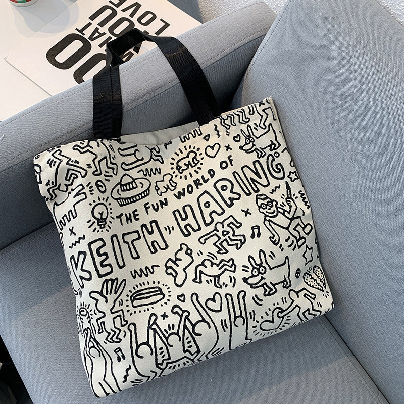 Single Shoulder Handbag Large Capacity Cute Canvas Bag