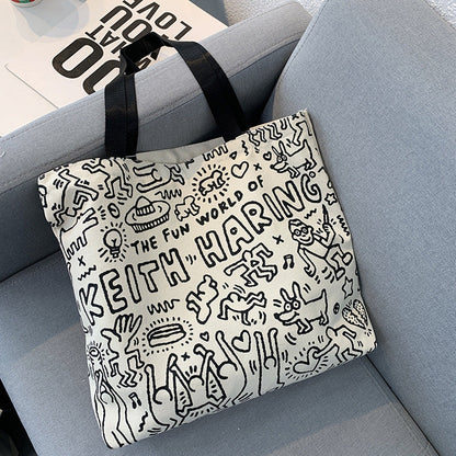 Single Shoulder Handbag Large Capacity Cute Canvas Bag