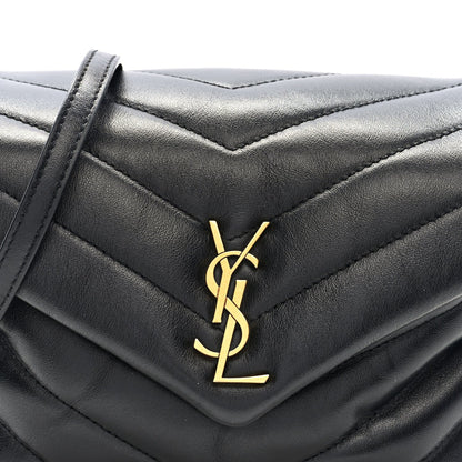 Calfskin Y Quilted Monogram Toy Loulou Crossbody Bag Black