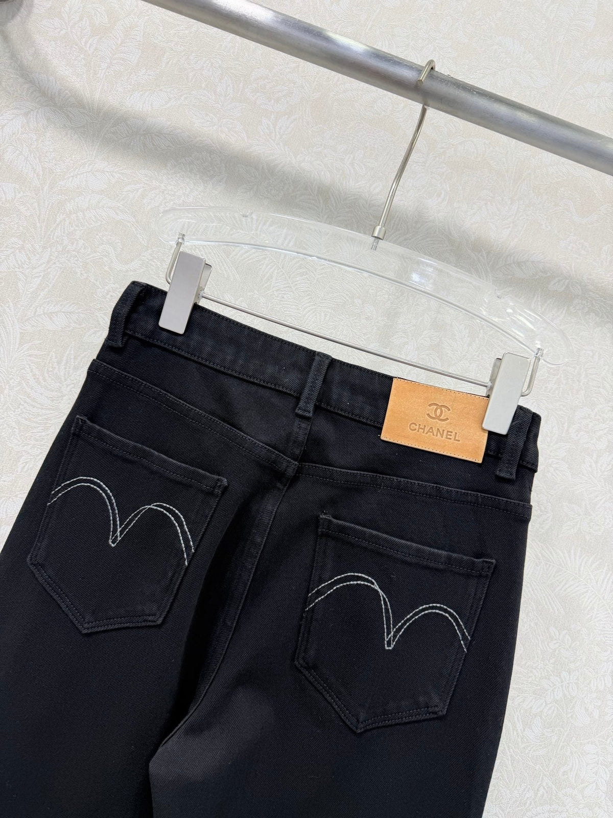 CC 26s Frayed Straight Leg Jeans Black Cotton 352015