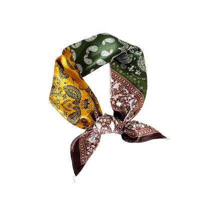 Scarvii - 24" Summer Classic Paisley Print Square Scarf