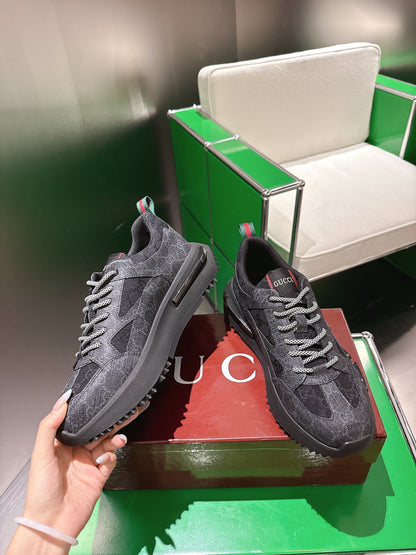 Gucci Rhyton Sneakers Black and Grey Supreme Canvas 507553