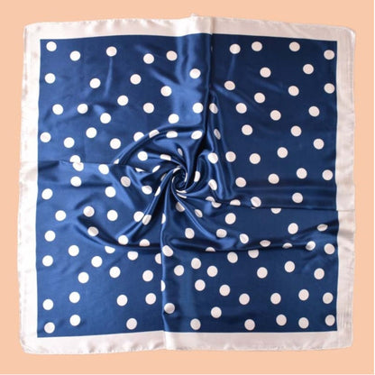Scarvii - Vintage Polka Dot Silky Square Scarf