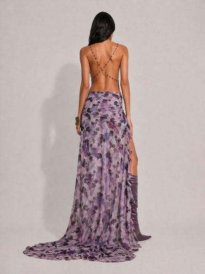 Mila Cutout Backless Strappy Mesh Maxi Dress