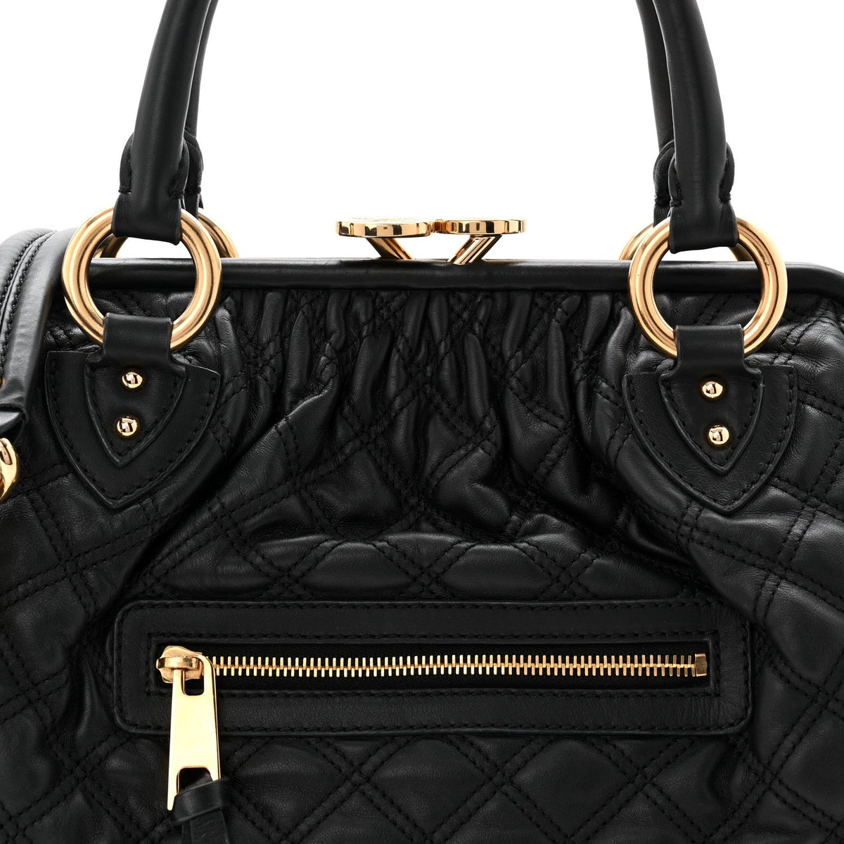Calfskin Quilted Stam Black