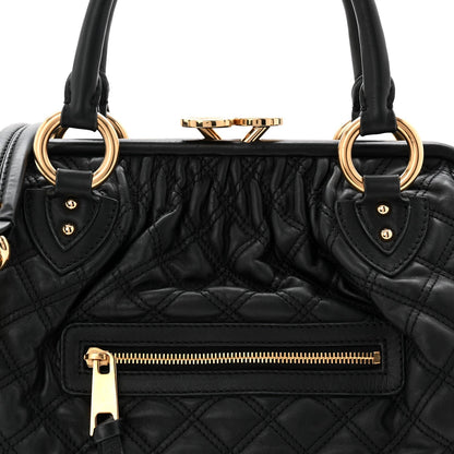Calfskin Quilted Stam Black
