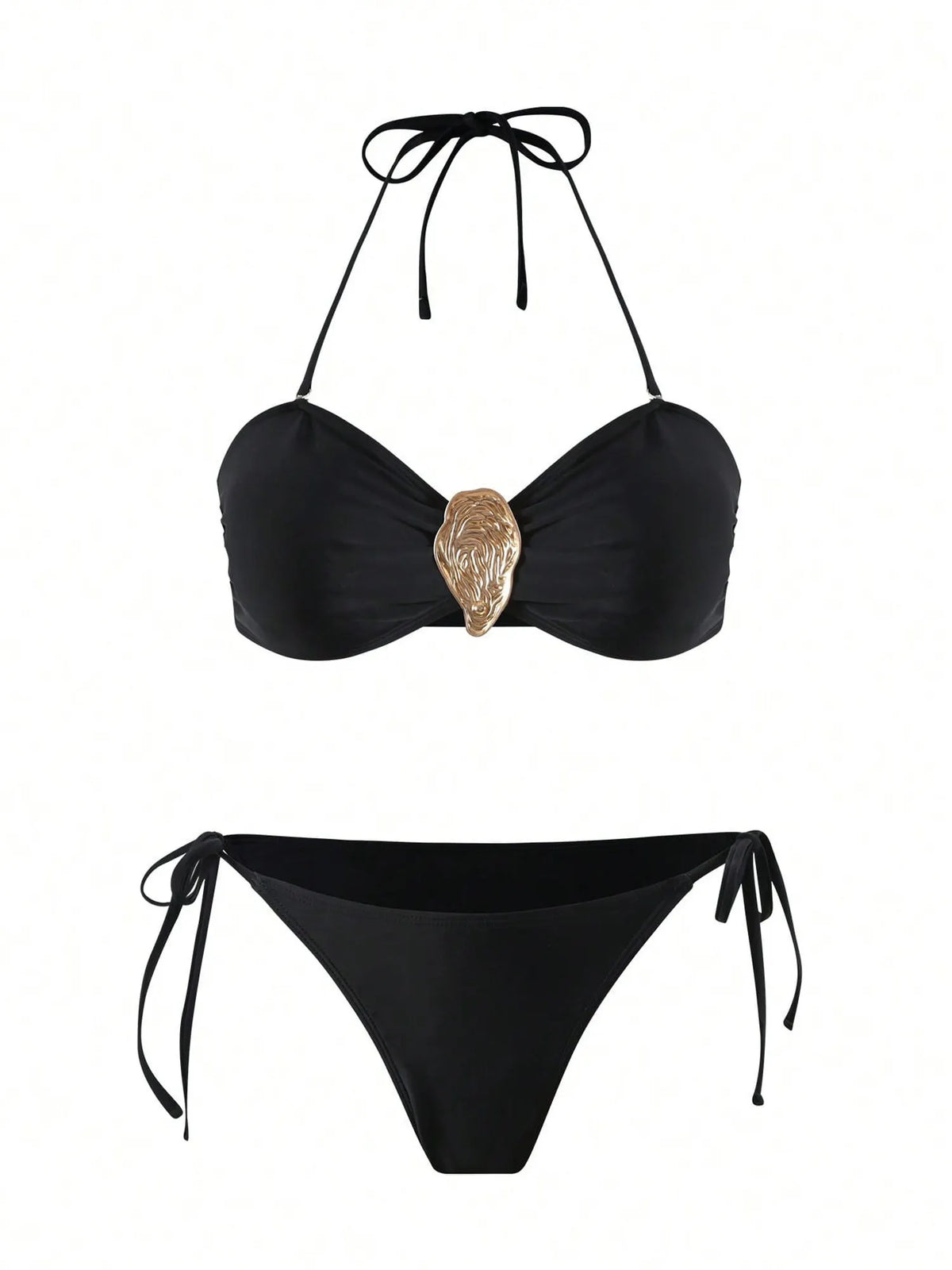 Chloe Printed Lace-Up Bikini Set