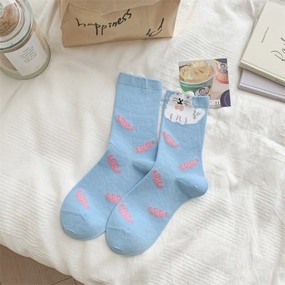 Rufia - 3D Cartoon Animal Mid-Calf Socks