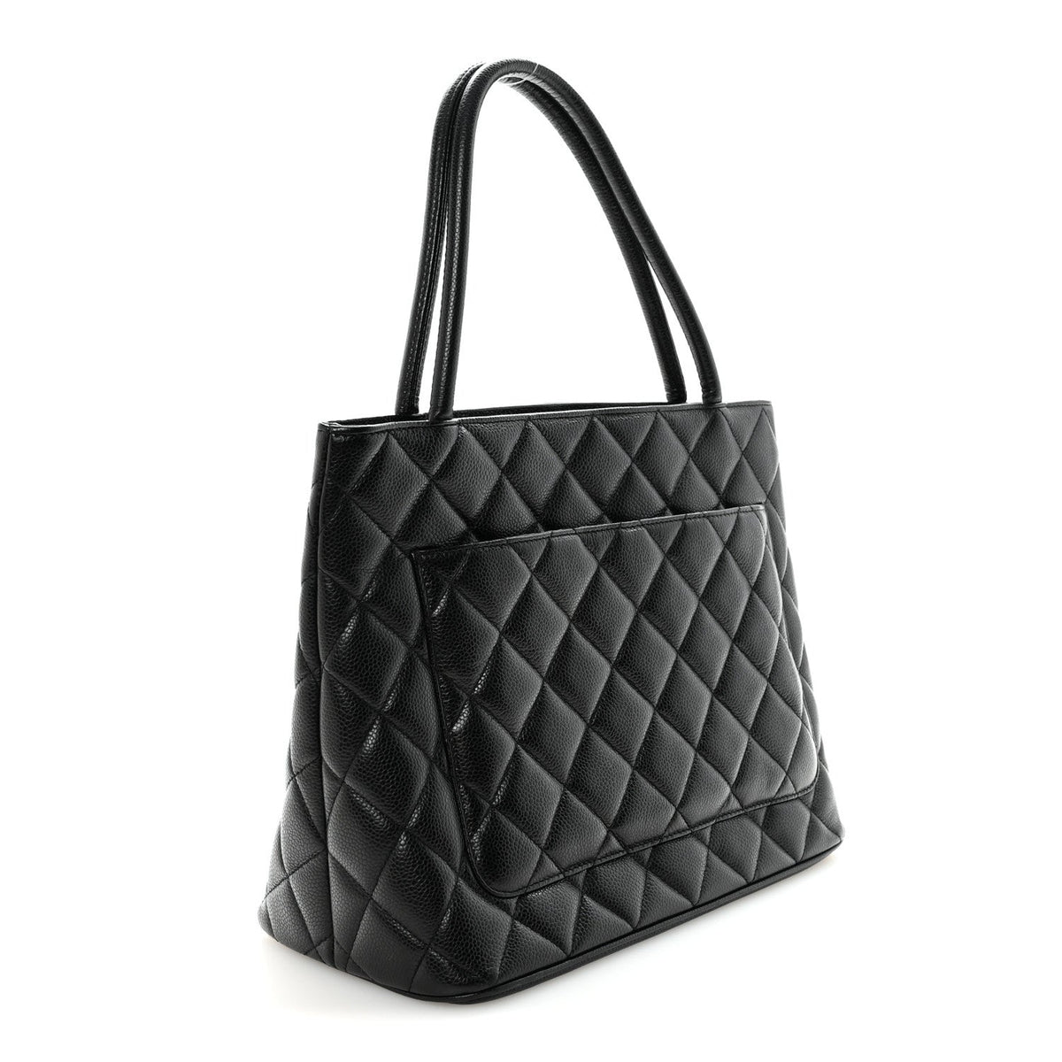 Caviar Quilted Medallion Tote Black