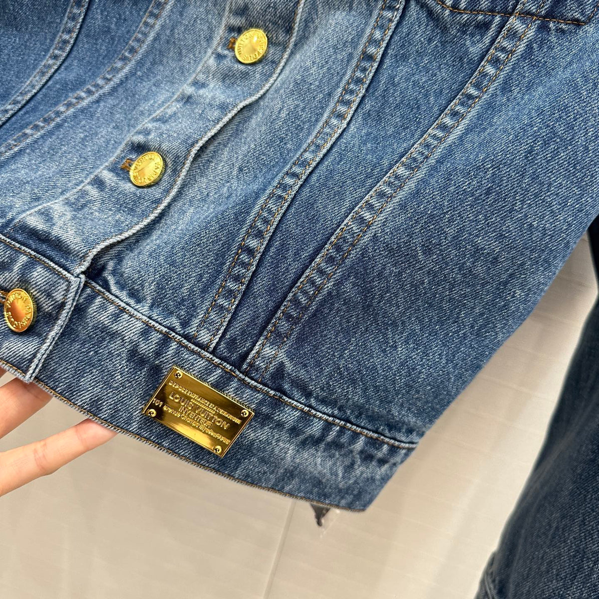 LV 25 Denim Jacket Blue Cotton