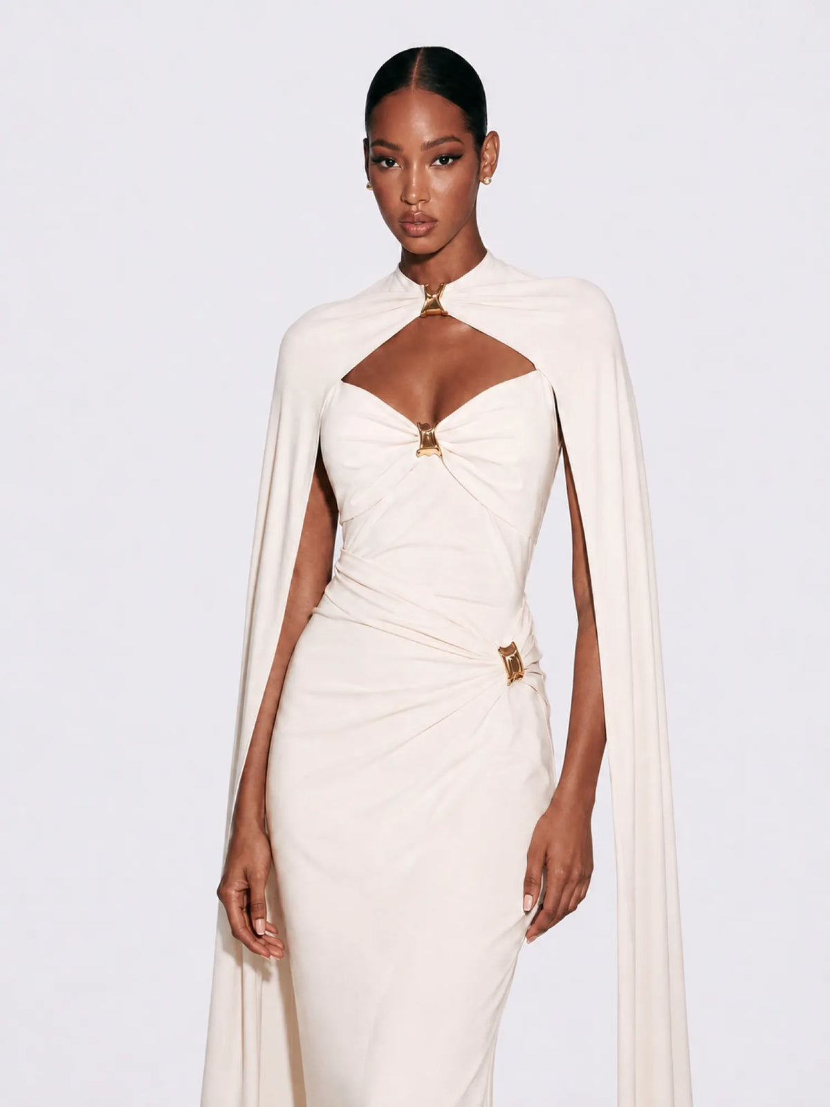 Stella Elegant Strapless Shawl Maxi Dress