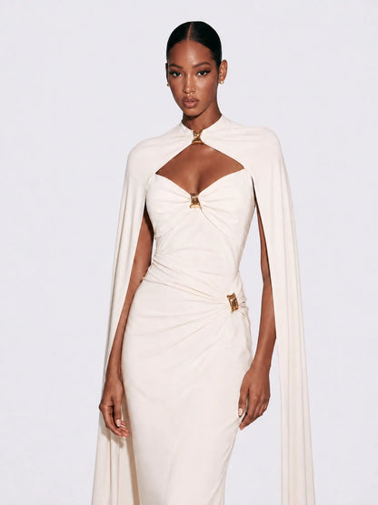 Stella Elegant Strapless Shawl Maxi Dress