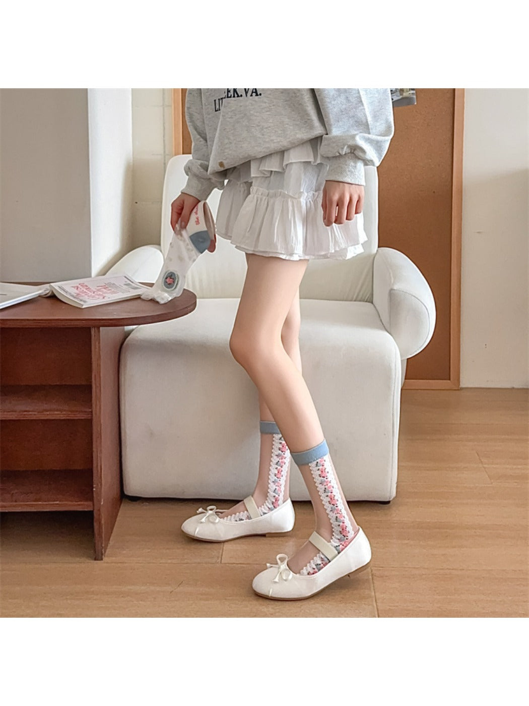 Rufia - Floral Lace Socks - Japanese Style