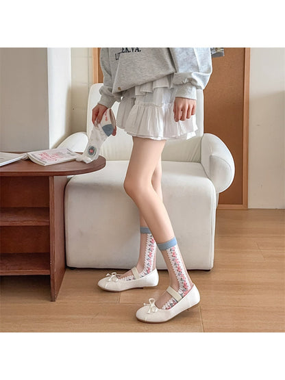 Rufia - Floral Lace Socks - Japanese Style