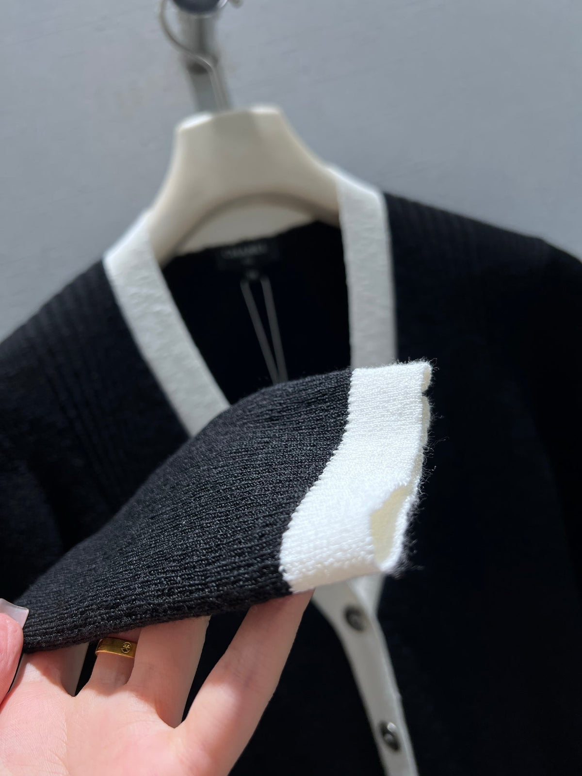 CC 26S Knit Cardigan Black Linen Cotton 349018