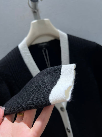 CC 26S Knit Cardigan Black Linen Cotton 349018