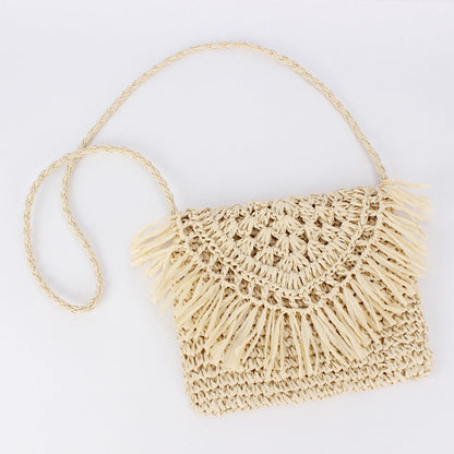 Cosbai - Boho Square Woven Fringe Crossbody Bag - Stylish &amp; Simple