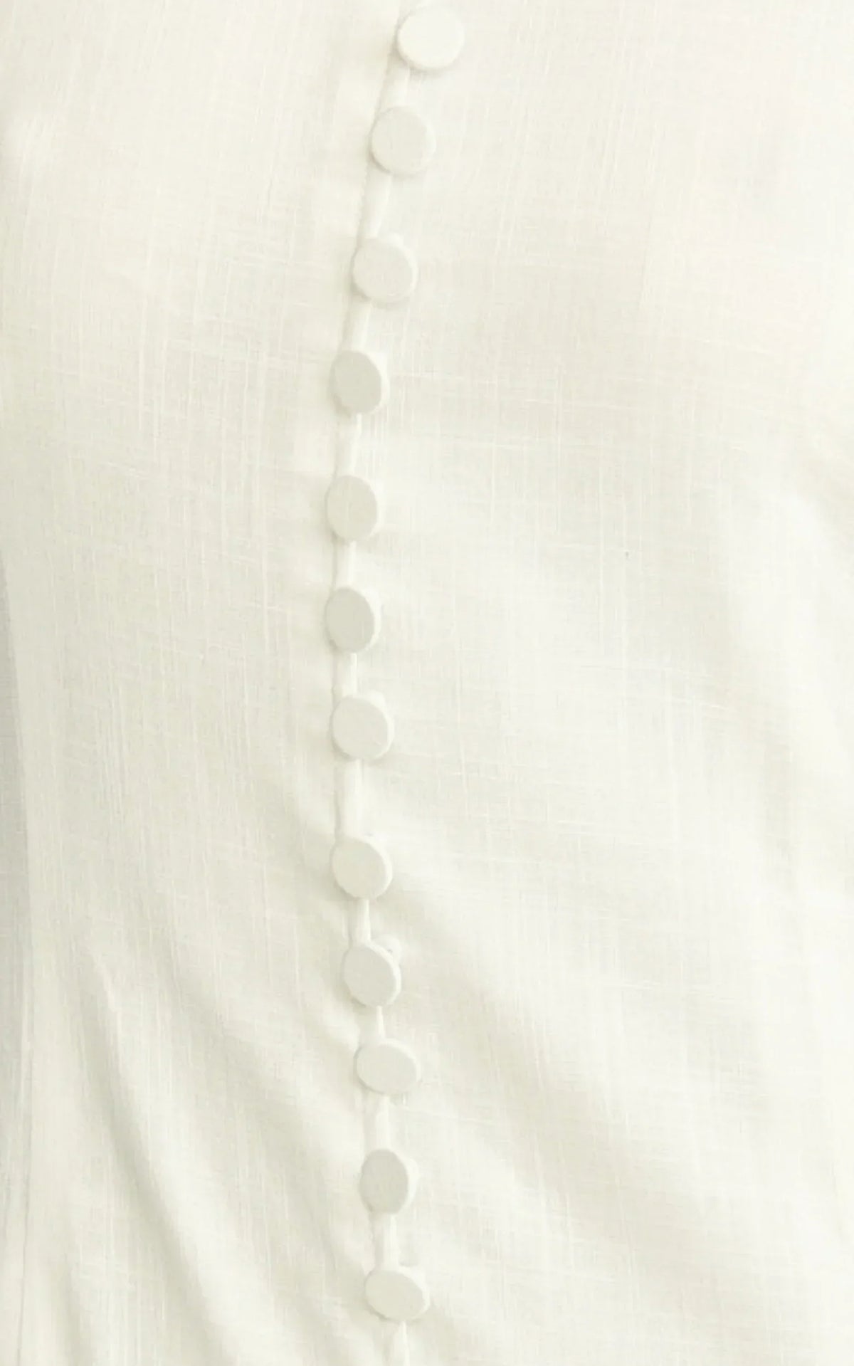 Cortez Maxi Dress - Square Neck Button Down Dropped Waist Dress in White
