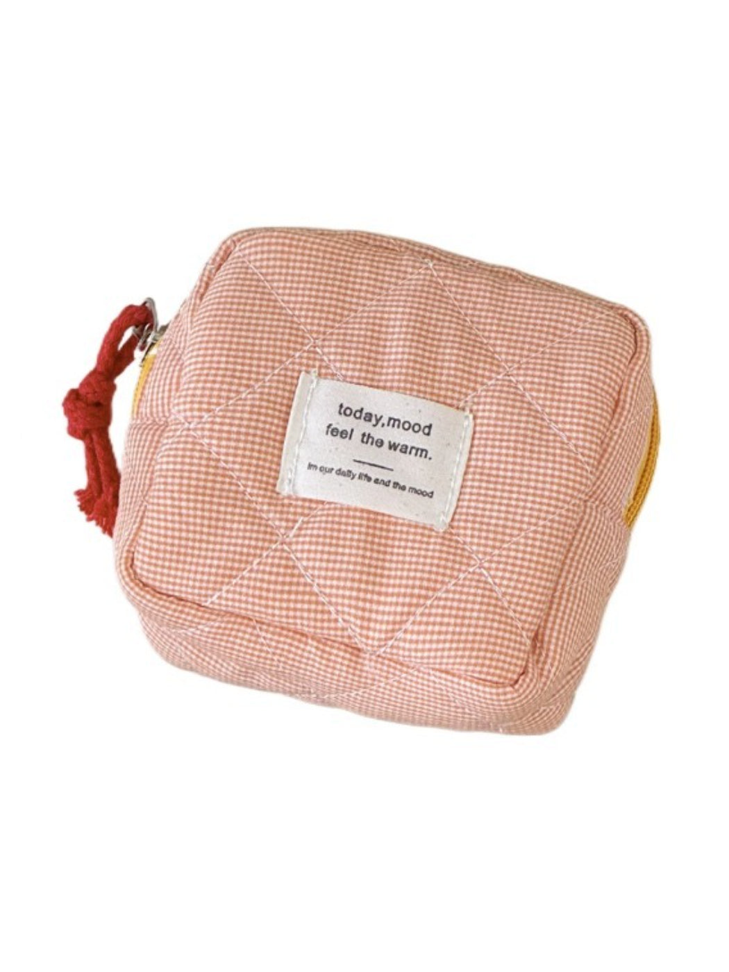 Cosbai - Plaid Color Block Portable Coin Pouch