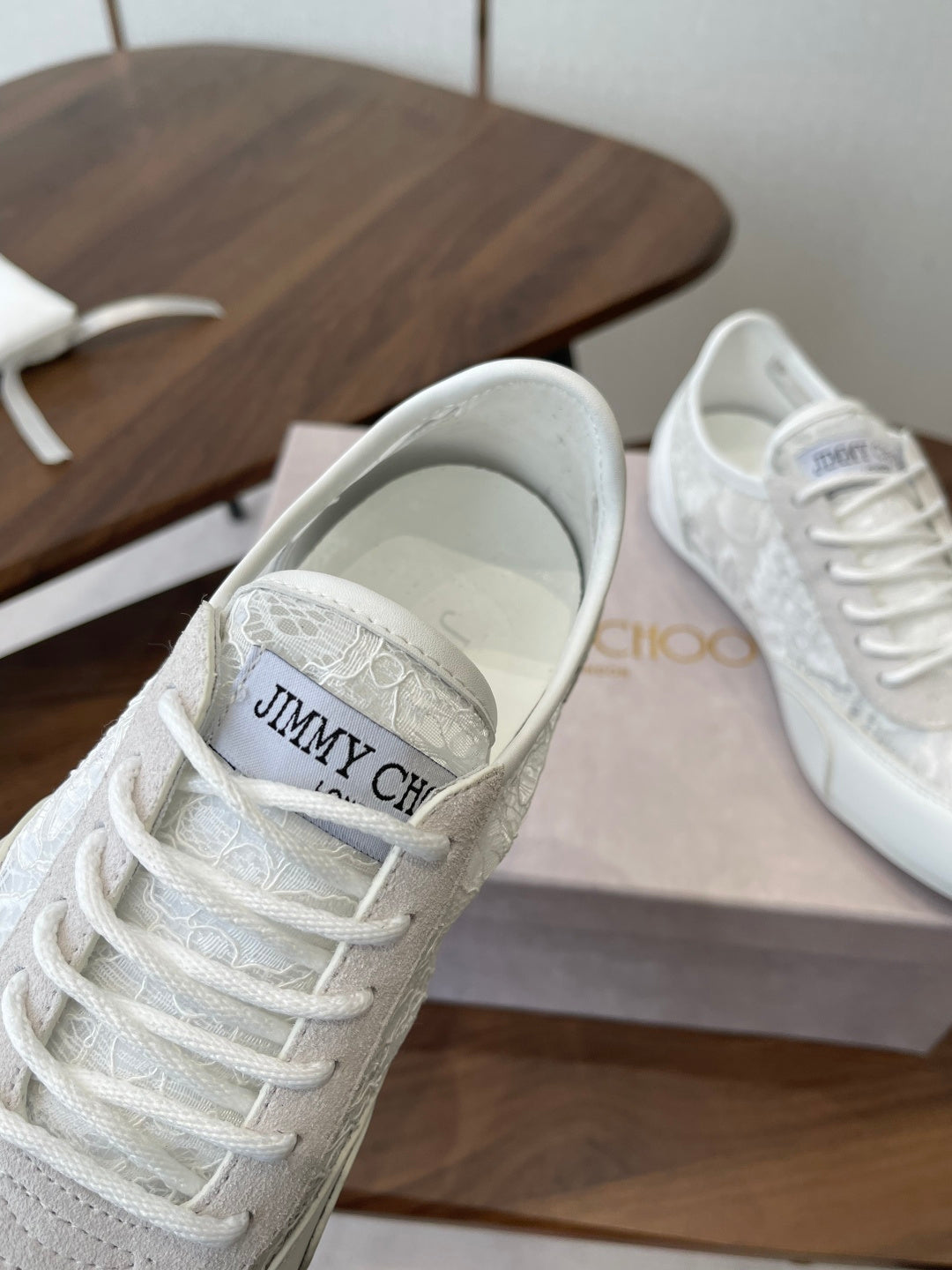 Jimmy Choo Sunny F Sneaker White Lace Leather