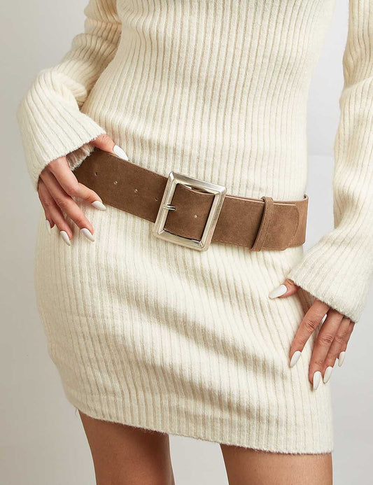 Vintage Solid Color Simple Wide Belt
