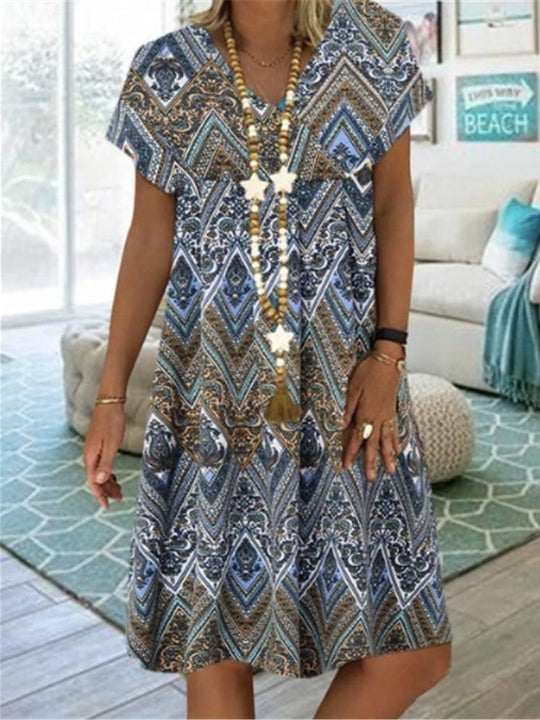 V Neck Midi Dress