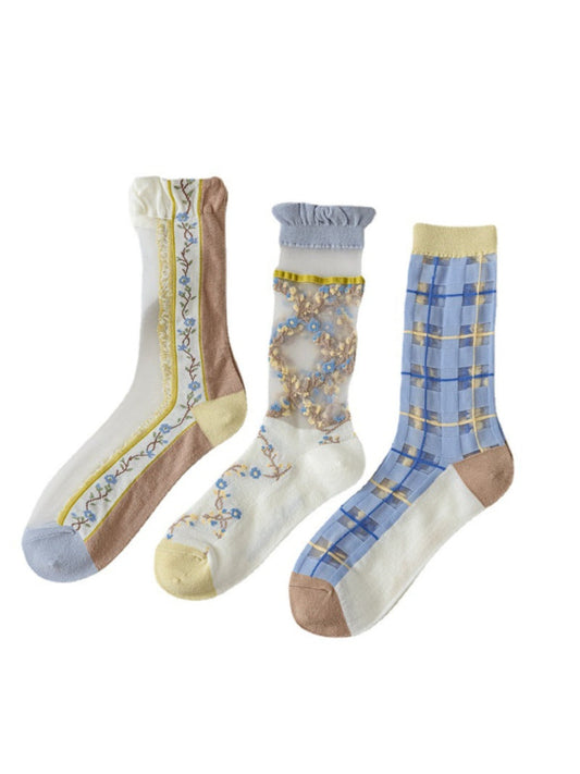 Rufia - Sheer Floral Lace Socks