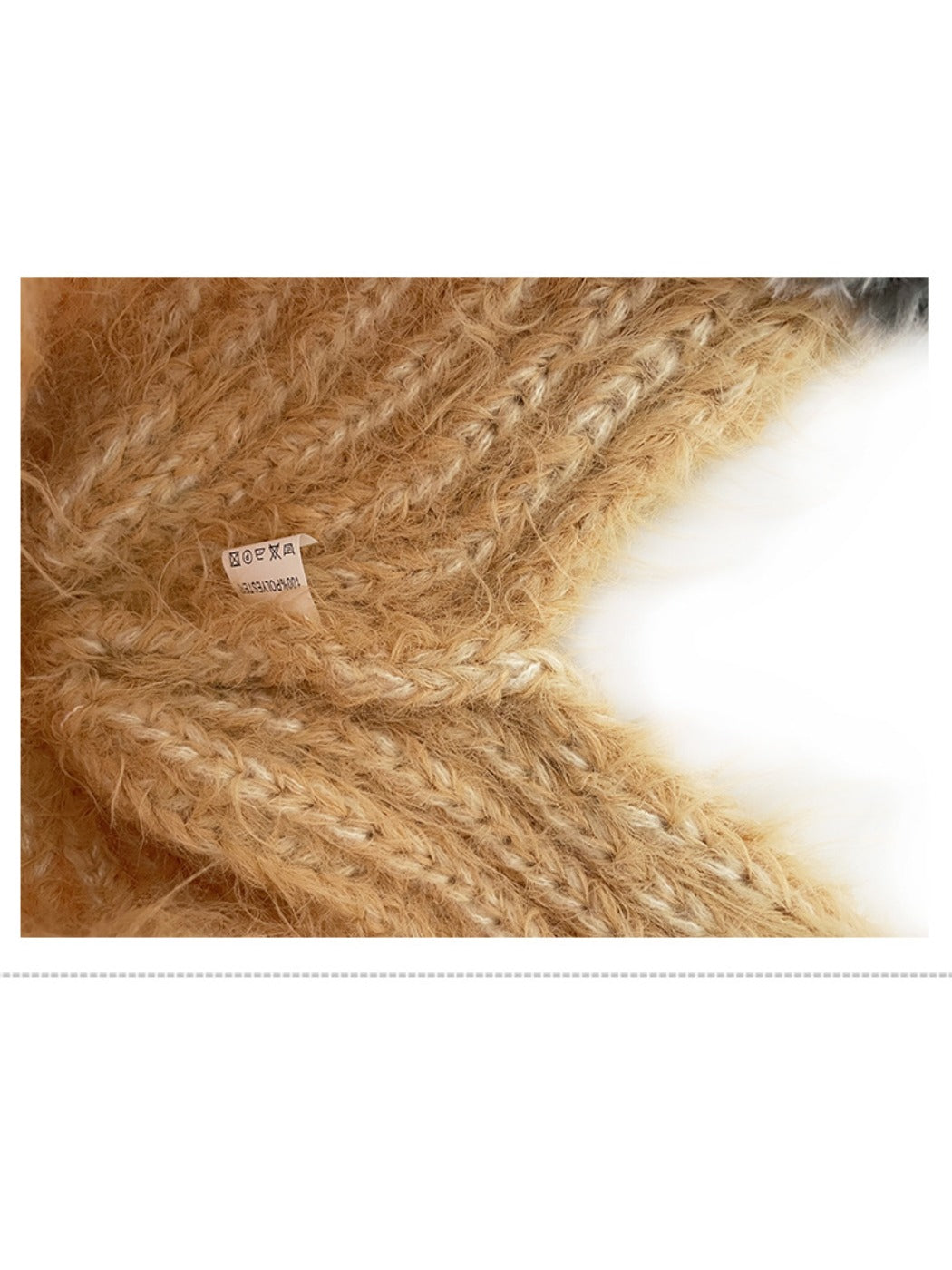 Haila - Winter Color Block Knitted Beanie with Tassel Braids