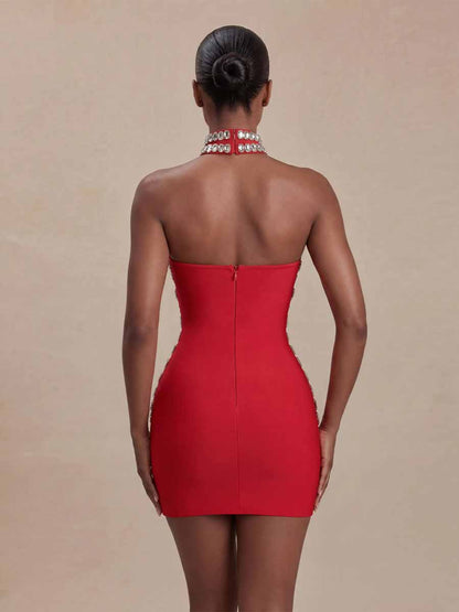 Anaya Rhinestone Bandage Mini Dress