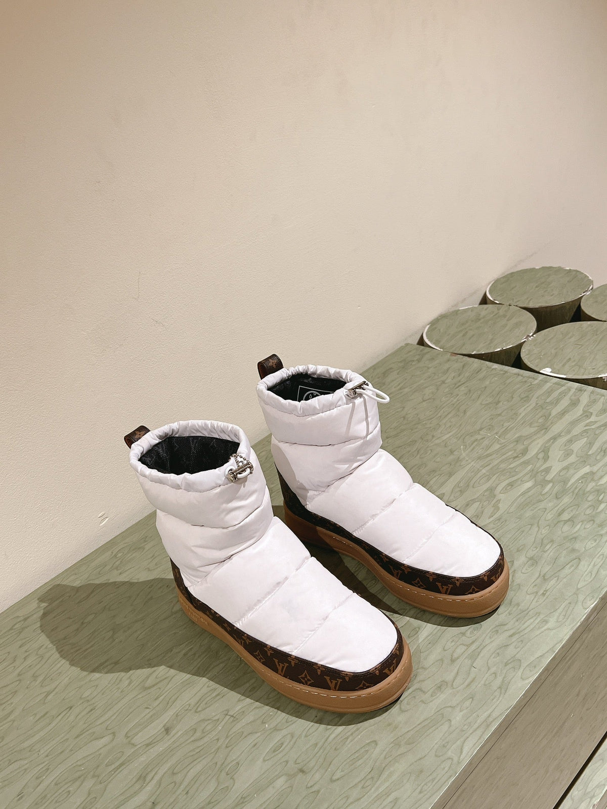 LV Cloud Ankle Boot Sneaker White Nylon Monogram Canvas