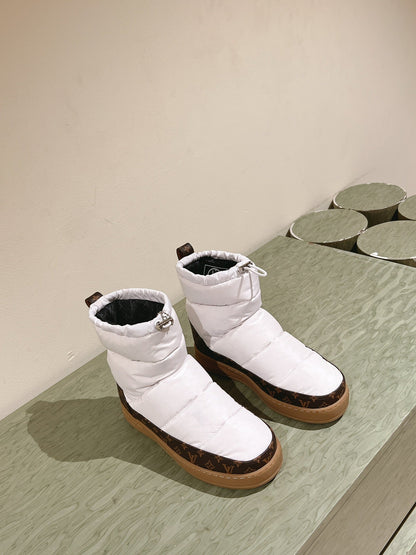 LV Cloud Ankle Boot Sneaker White Nylon Monogram Canvas