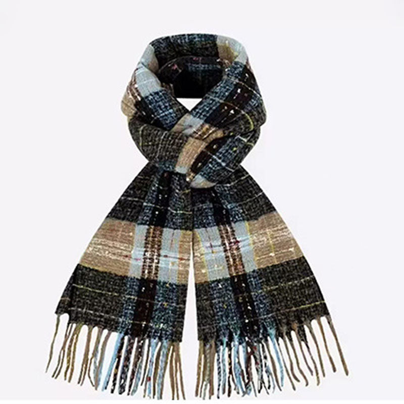 Classic Plaid Thicken Warm Christmas Theme Shawl