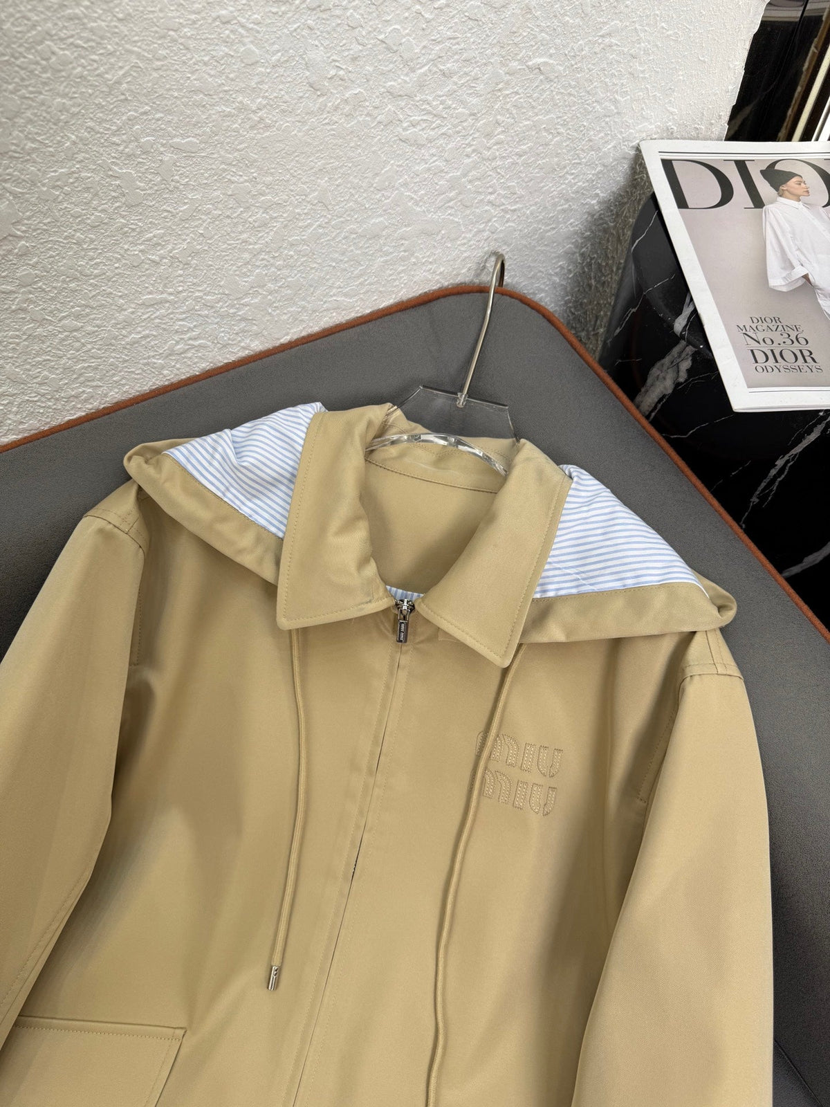 Miu Miu 25 Jacket Dark Beige Polyester 298098