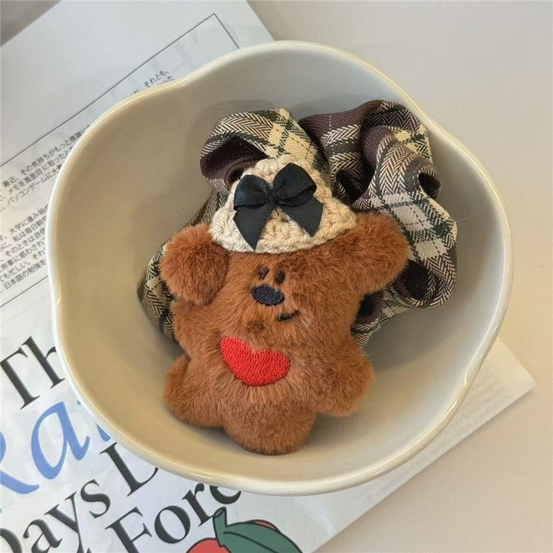Plaid Bear Hair Tie