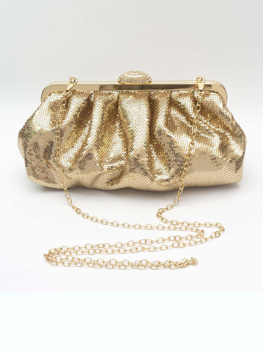 Ivana Fish-Scale Sequin Evening Bag